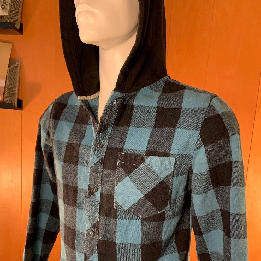 Tony Hawk Flannel Button Down Plaid Hoodie